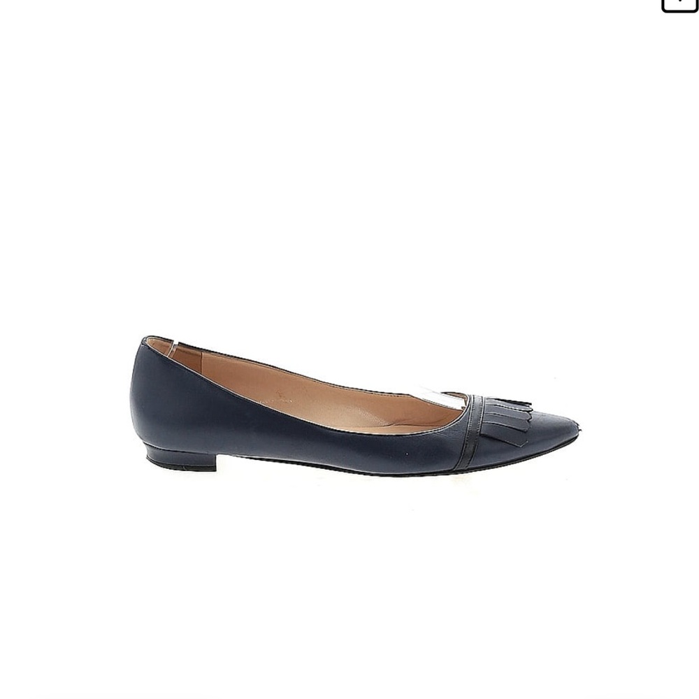 Black Leather Ballet Flats with Pointed Toe